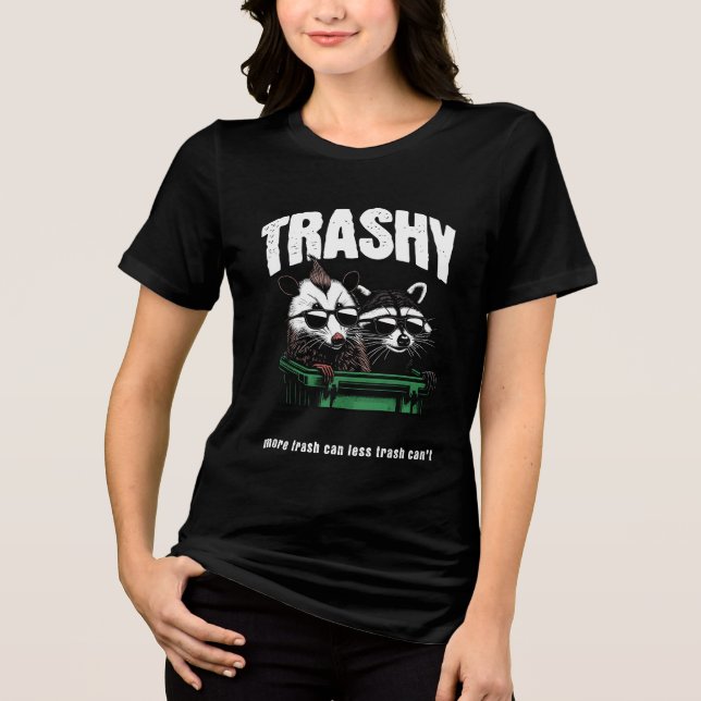 Cool Trash Panda and  Opossum for raccoon lovers Tri-Blend Shirt (Front)