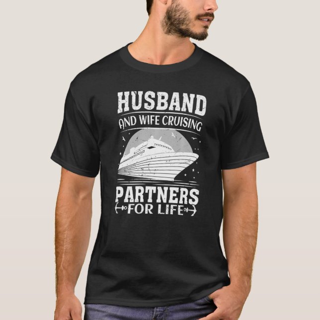 Cool Traveling Husband and Wife Cruising Partners  T-Shirt (Front)