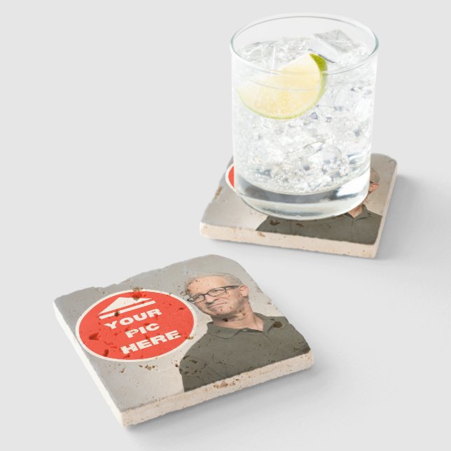 Cool! Travertine Coaster - Personalized (Side)