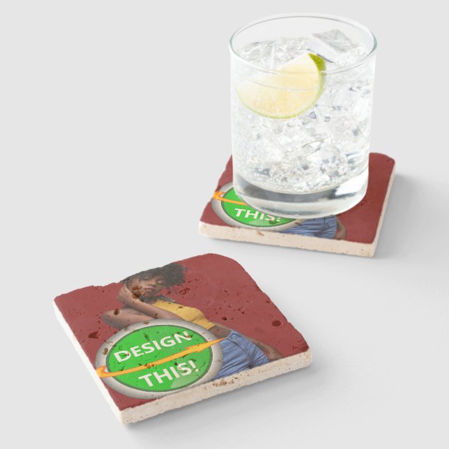 COOL! Travertine Stone Coasters - Custom (Side)