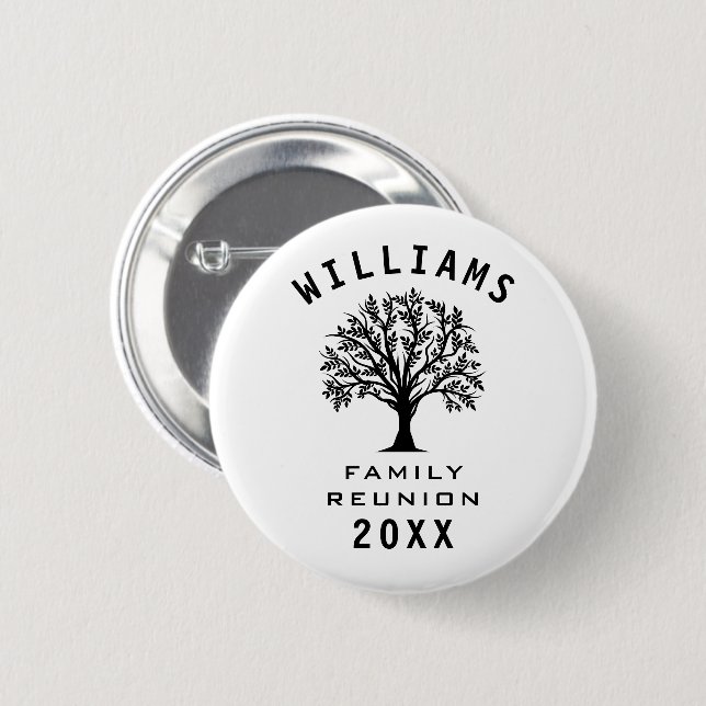 Cool Tree Family Reunion Summer Vacation Road Trip Button (Front & Back)