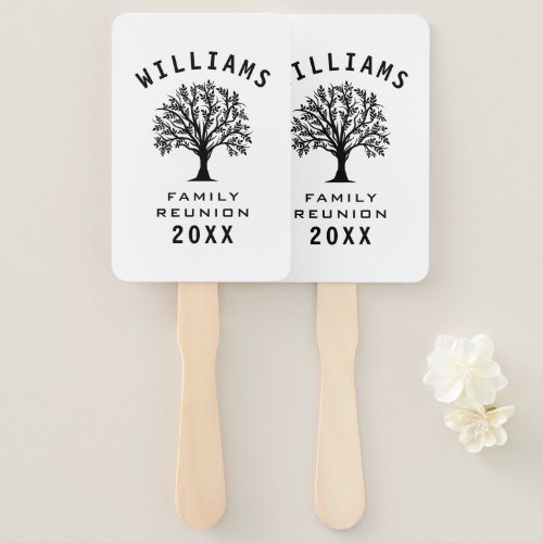 Cool Tree Family Reunion Summer Vacation Road Trip Hand Fan
