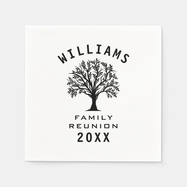 Cool Tree Family Reunion Summer Vacation Road Trip Napkins (Front)