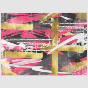 Cool trendy abstract brush strokes paint splatters tissue paper