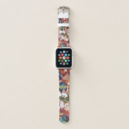 Cool, trendy art of romantic flower pattern apple watch band
