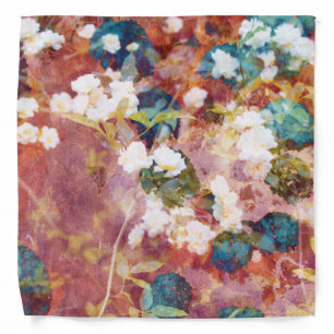 Cool, trendy art of romantic flower pattern bandana
