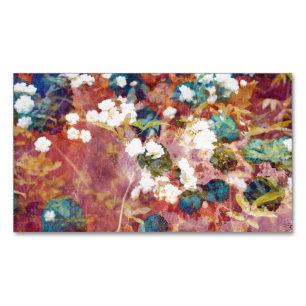 Cool, trendy art of romantic flower pattern business card magnet