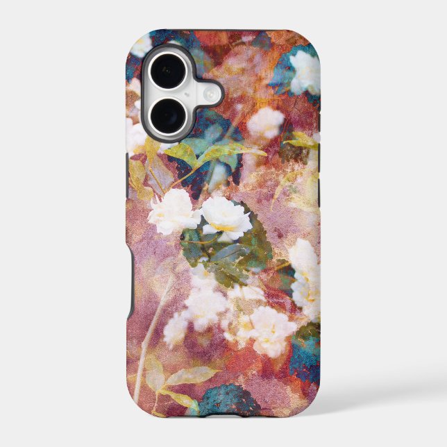 Cool, trendy art of romantic flower pattern iphone case (Back)