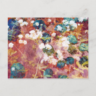 Cool, trendy art of romantic flower pattern postcard