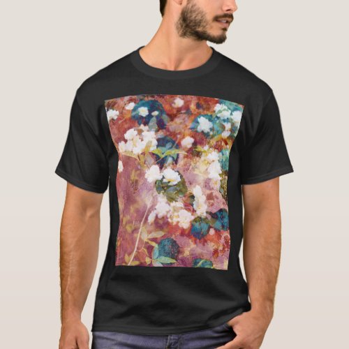 Cool trendy art of romantic flower pattern T_Shirt
