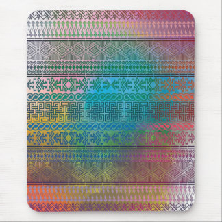 Cool trendy Aztec geometric pattern colourful Mouse Pad