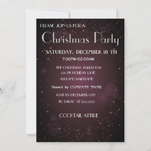 Cool, Trendy, Beautiful, Purple Christmas Invitati Invitation