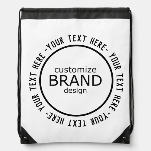 Cool Trendy Black and White Brand Logo  Drawstring Bag