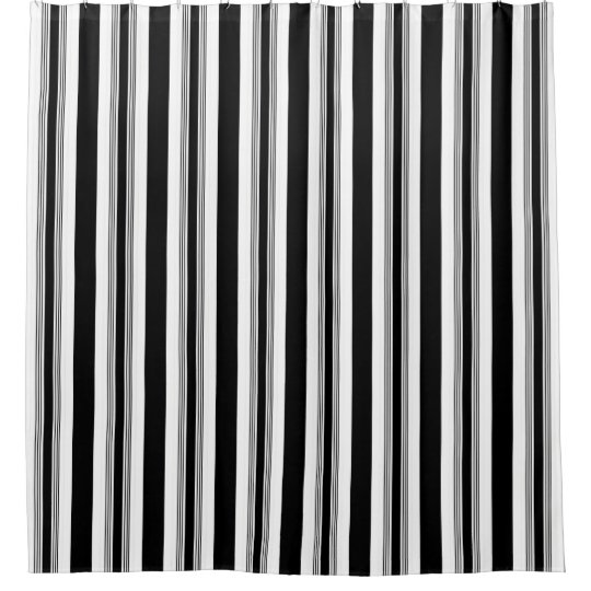 Cool Trendy Black And White Vertical Striped Shower Curtain Zazzle Cool Trendy Black And White Vertical Striped Shower Curtain