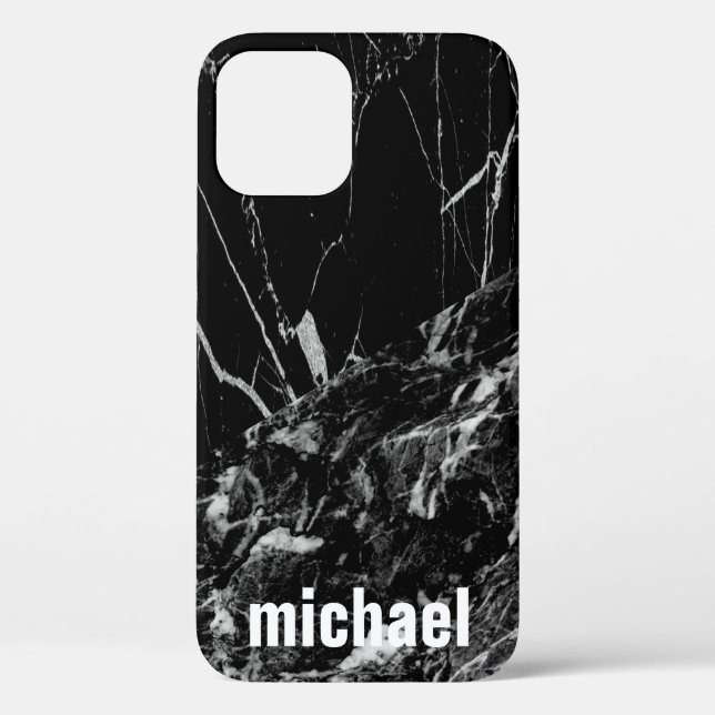 Cool Trendy Black Marble  Case-Mate iPhone Ca Case (Back)