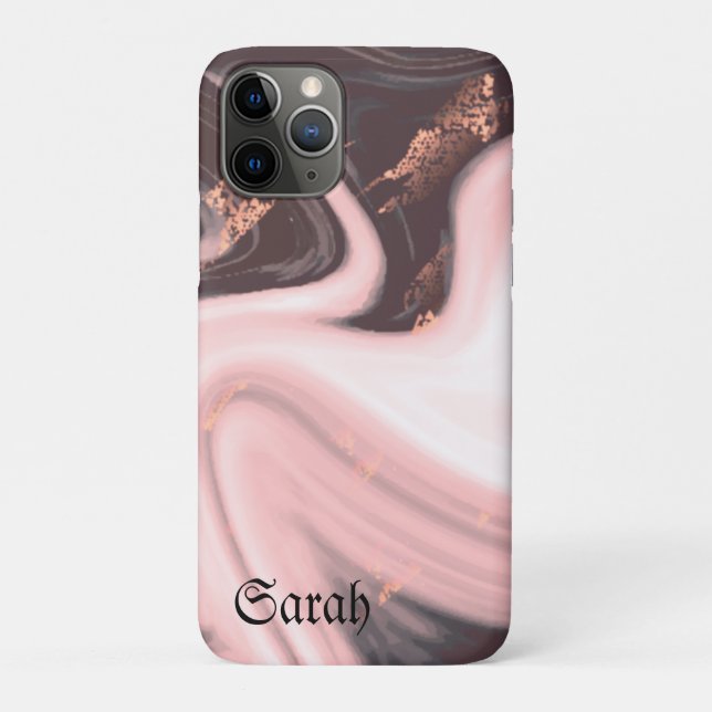 Cool Trendy Black Marble Case-Mate iPhone Case (Back)