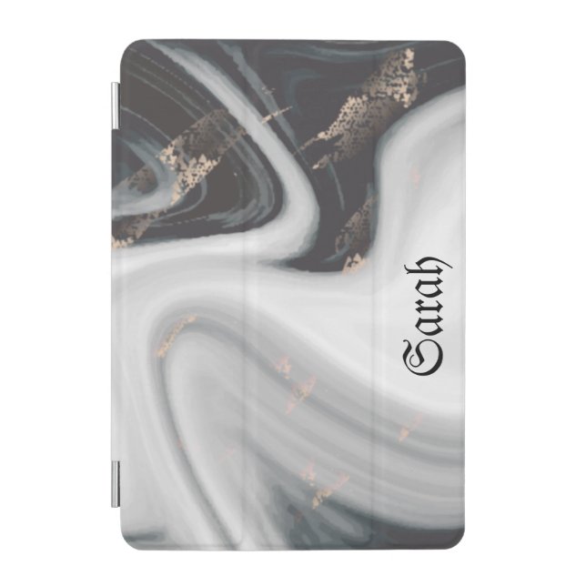 Cool Trendy Black Marble iPad Mini Cover (Front)