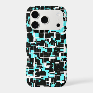 Cool Trendy Black White Blue Pattern iPhone 17 Pro Case