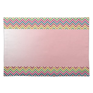 Cool Trendy Chevron  Colorful Glitter Cloth Placemat
