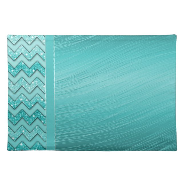 Cool Trendy Chevron  Glitter Cloth Placemat (Front)