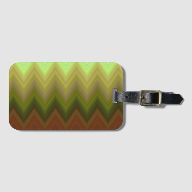Cool Trendy Chevron Zigzag Ombre Luggage Tag (Front Horizontal)