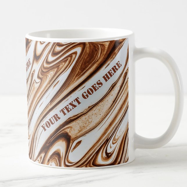 Cool, trendy coffee marble swirl personal text coffee mug (Creator Uploaded)