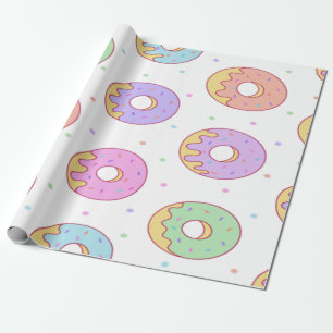 Cool Trendy Colorful Donuts Wrapping Paper