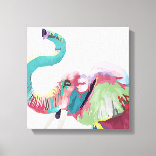 Cool Trendy Colorful Elephant Canvas Print