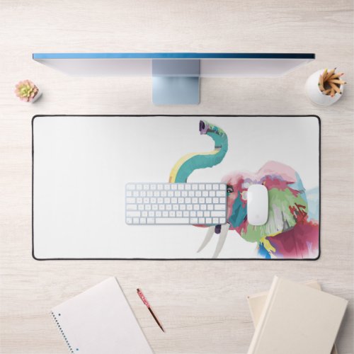 Cool Trendy Colorful Elephant  Desk Mat