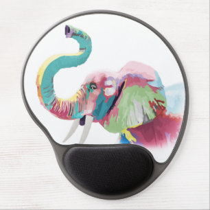 Cool Trendy Colorful Elephant  Gel Mouse Pad