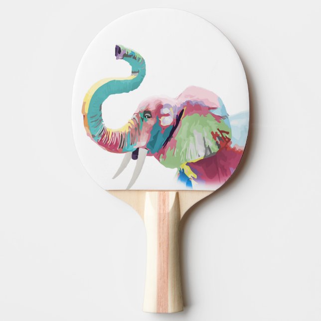 Cool Trendy Colorful Elephant  Ping-Pong Paddle (Front)