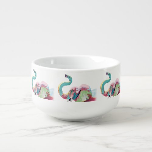 Cool Trendy Colorful Elephant  Soup Mug
