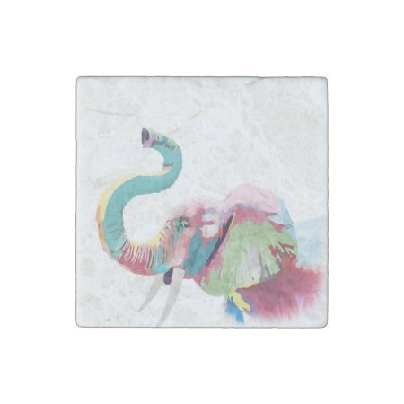 Cool Trendy Colorful Elephant  Stone Magnet