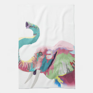 Cool Trendy Colorful Elephant Towel
