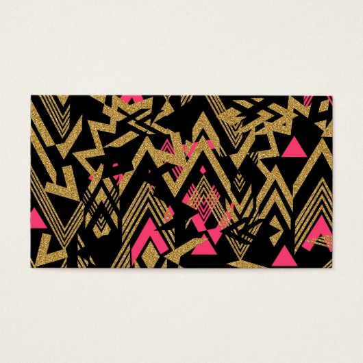 Cool trendy faux gold glitter geometric pattern (Front)