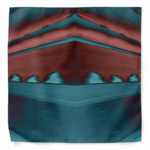 Cool, trendy futuristic artwork in red and blue bandana