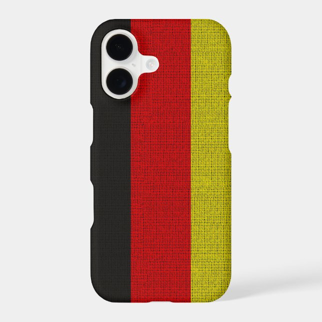 Cool trendy Germany flag burlap texture Iphone Case (Back)