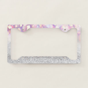 Cool Trendy Girly Bokeh License Plate Frame