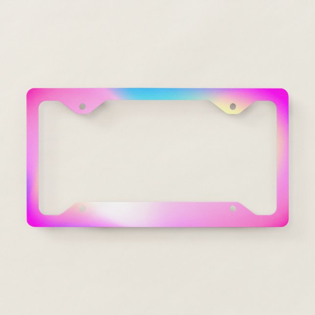 Cool Trendy Girly Holographic License Plate Frame (Front)