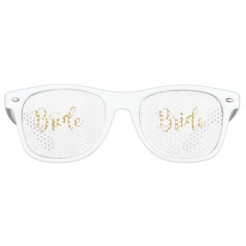 Cool Trendy Gold Glitter Bride Retro Sunglasses
