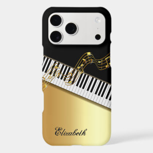 Cool Trendy Gold Notes,Piano Keys -Personalized iPhone 17 Pro Max Case