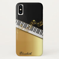 Cool Trendy Gold Notes,Piano Keys -Personalized