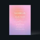 Cool Trendy Gradient Pink Purple Bat Mitzvah Invitation<br><div class="desc">Cool Trendy Gradient Pink Purple Bat Mitzvah Invitation</div>
