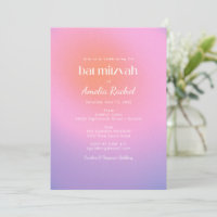 Cool Trendy Gradient Pink Purple Bat Mitzvah