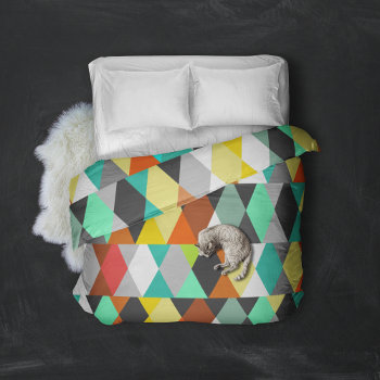 Cool Trendy Hipster Geometric Triangle Pattern Duvet Cover by samack at Zazzle