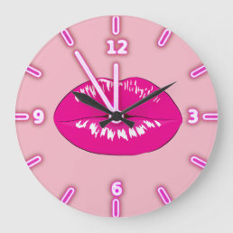 Cool Trendy Lips -Personalized Large Clock