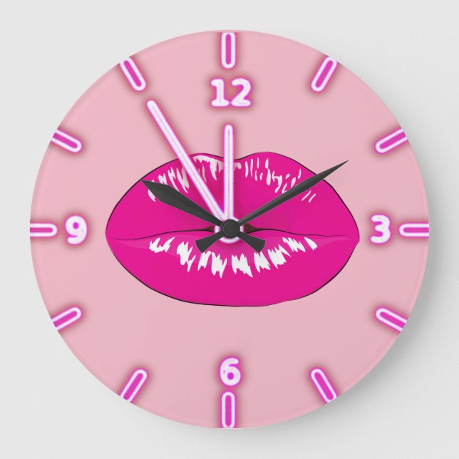Cool Trendy Lips -Personalized Large Clock (Front)