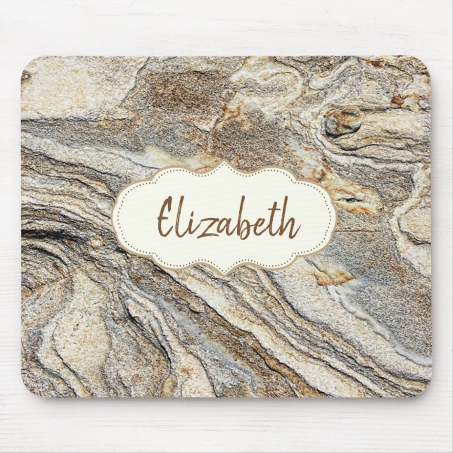 Cool Trendy, Marble, Frame -Personalized Mouse Pad (Front)