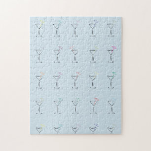 Cool Trendy Martini Glasses Jigsaw Puzzle