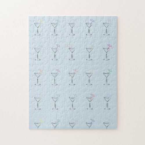 Cool Trendy Martini Glasses Jigsaw Puzzle